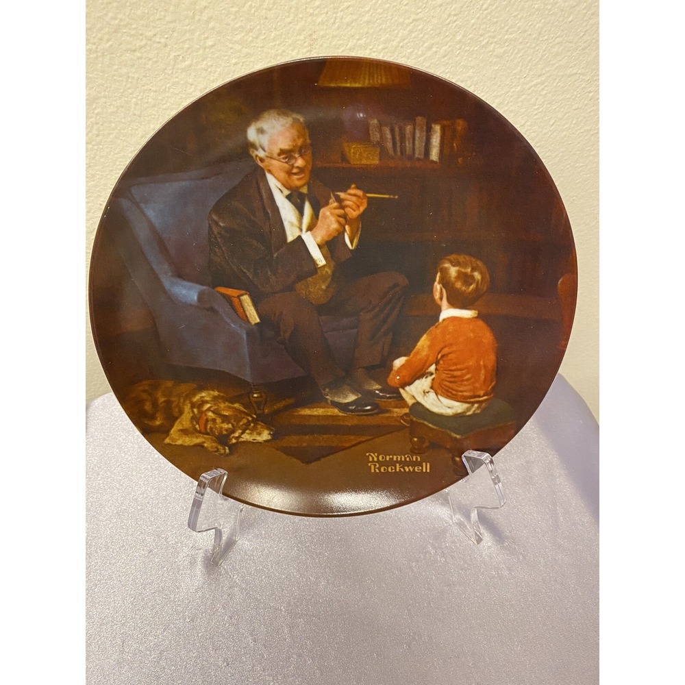 Collectible Porcelain Plate # 10222 AD  "The Tycoon" by Norman Rockwell, 1982